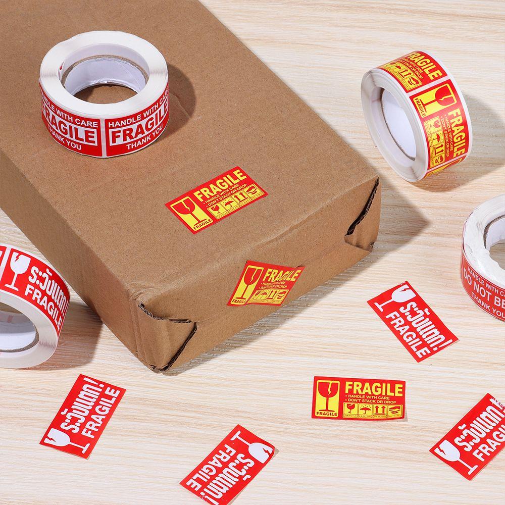 Wonder 250Pcs/roll Stiker Peringatan Fragile Bermanfaat Perawatan Kantor Pengiriman Kemasan Menandai Pengiriman Express Label