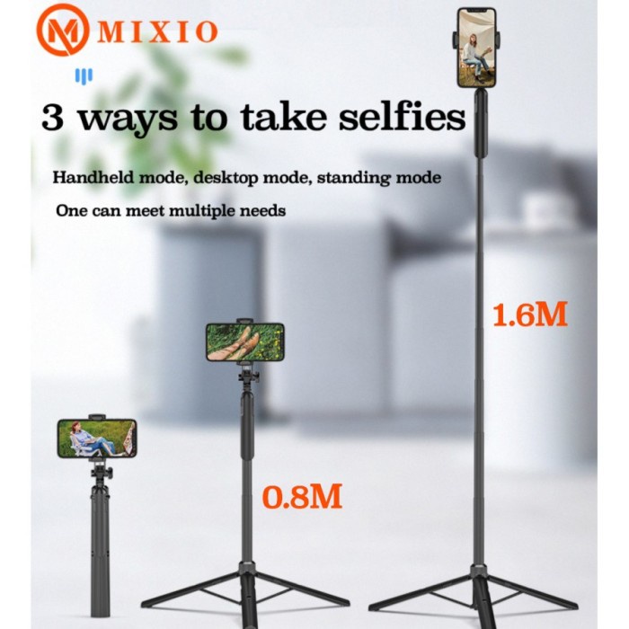 MIXIO A61 Tongsis Bluetooth / Tripod Gimbal Selfie Stick - 80cm