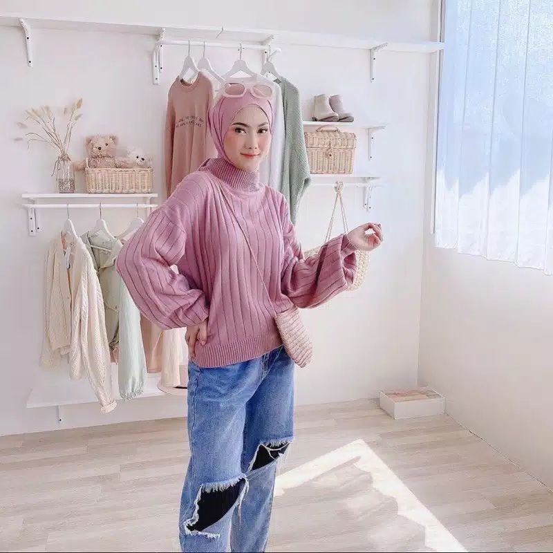 Sweater Cewek Oversize Sweater Rajut Crop Baju Rajut Cewek Baju Rajut Wanita Murah Baju Rajut Knit