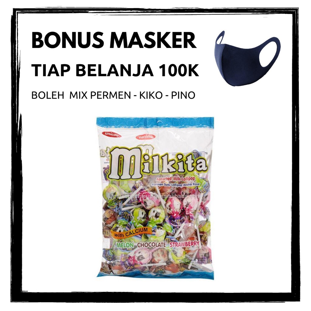 

Permen Susu Milkita Lolipop Refill Paket Isi 3 Pack @50 Pcs