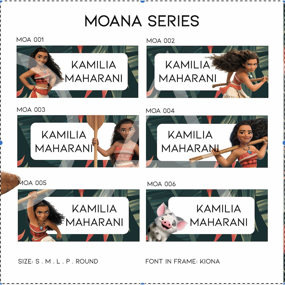 

Moana Series - Label Nama Waterproof