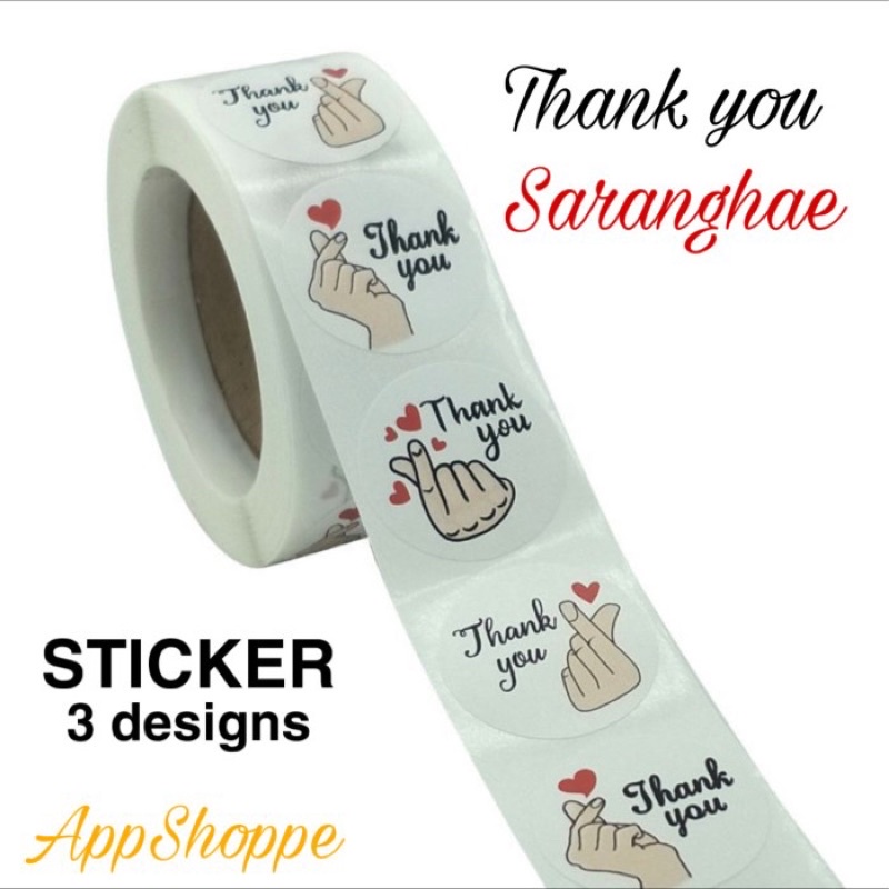

Stiker Sticker Label THANK YOU SARANGHAE Bulat 2.5cm Olshop 1pc