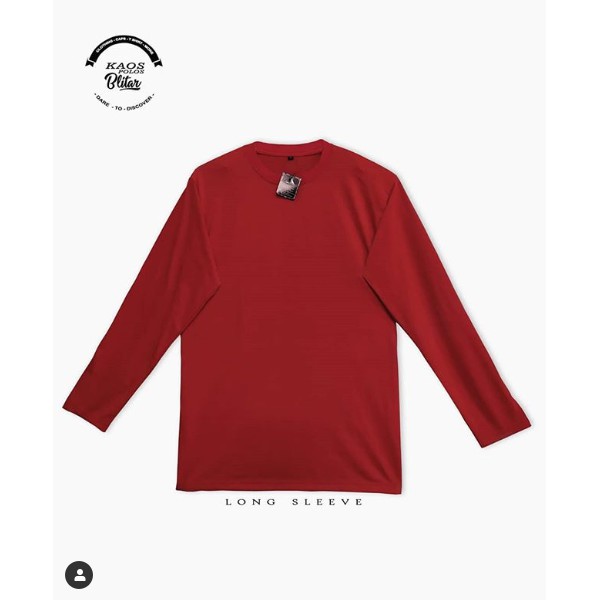 Kaos Polos Merah Lengan Panjang