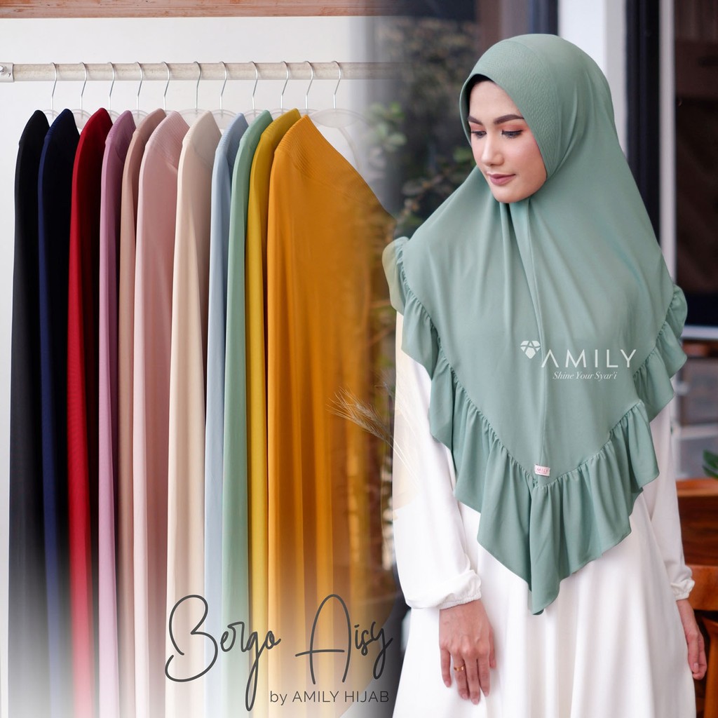 BERGO AISY BY AMILY/kerudung dewasa/jilbab pendek/khimar/kerudung instan/bergo modis