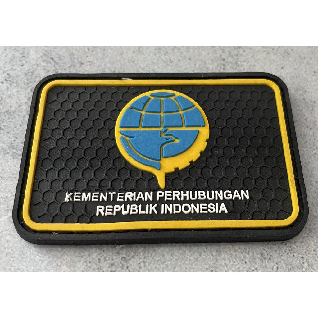 Patch Kemenhub - Patch Velcro - Prepetan Kementrian Perhubungan - Velcro Karet - 1