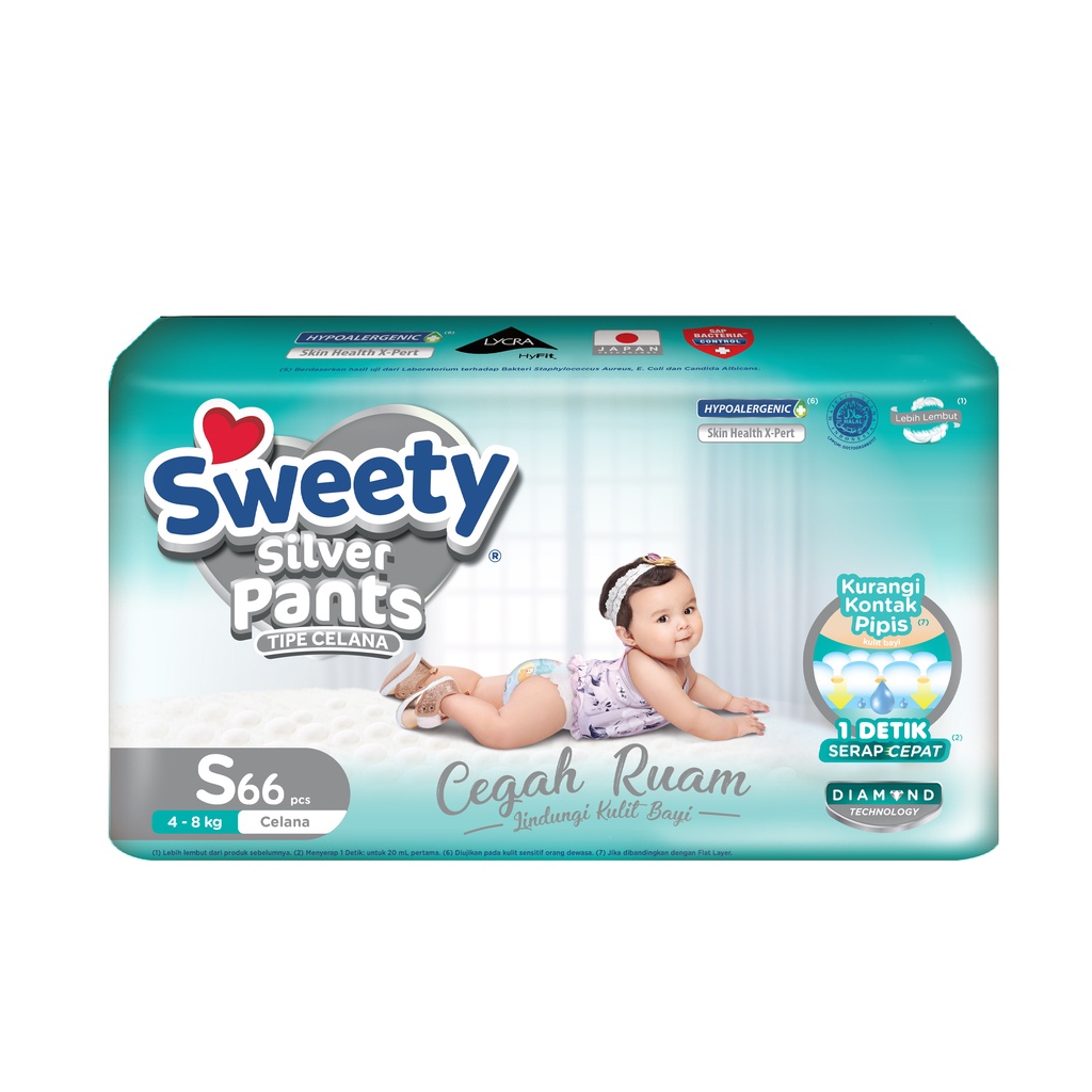 SWEETY SILVER PANTS S66 (DIAPERS)-POPOK CELANA