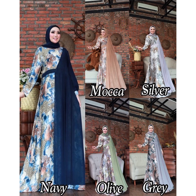 SALE QUINSHA 4 ORI GLZ GLAMZ Gamis Maxi Dress Wanita Muslimah