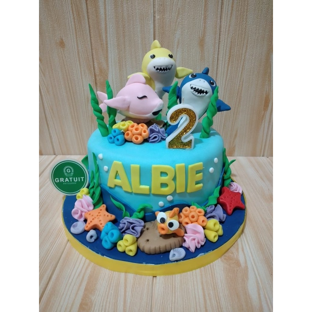

baby shark cake ulang tahun kue