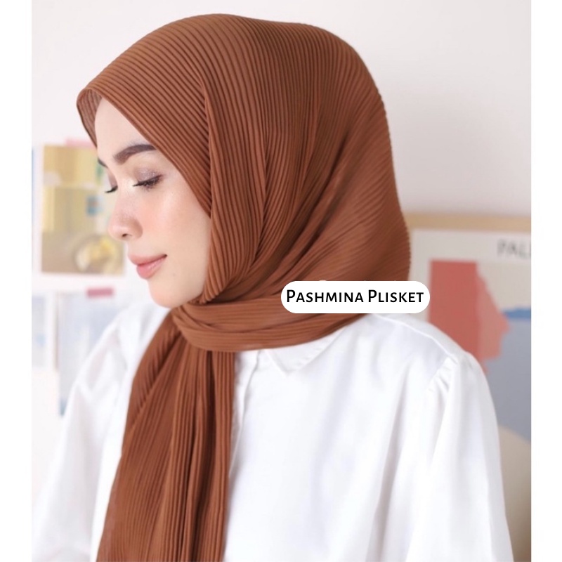 hijab pashmina plisket premium/pashmina Plisket Merci termurah/pashmina hijab/kerudung pashmina