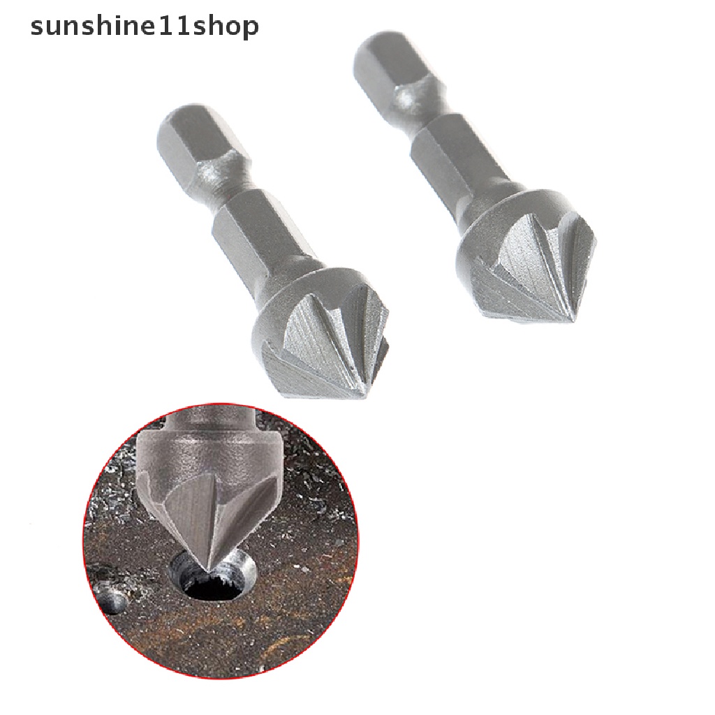 (SHO) Mata Bor Countersink 6 Flute Gagang hexagon Untuk Pengerjaan Kayu