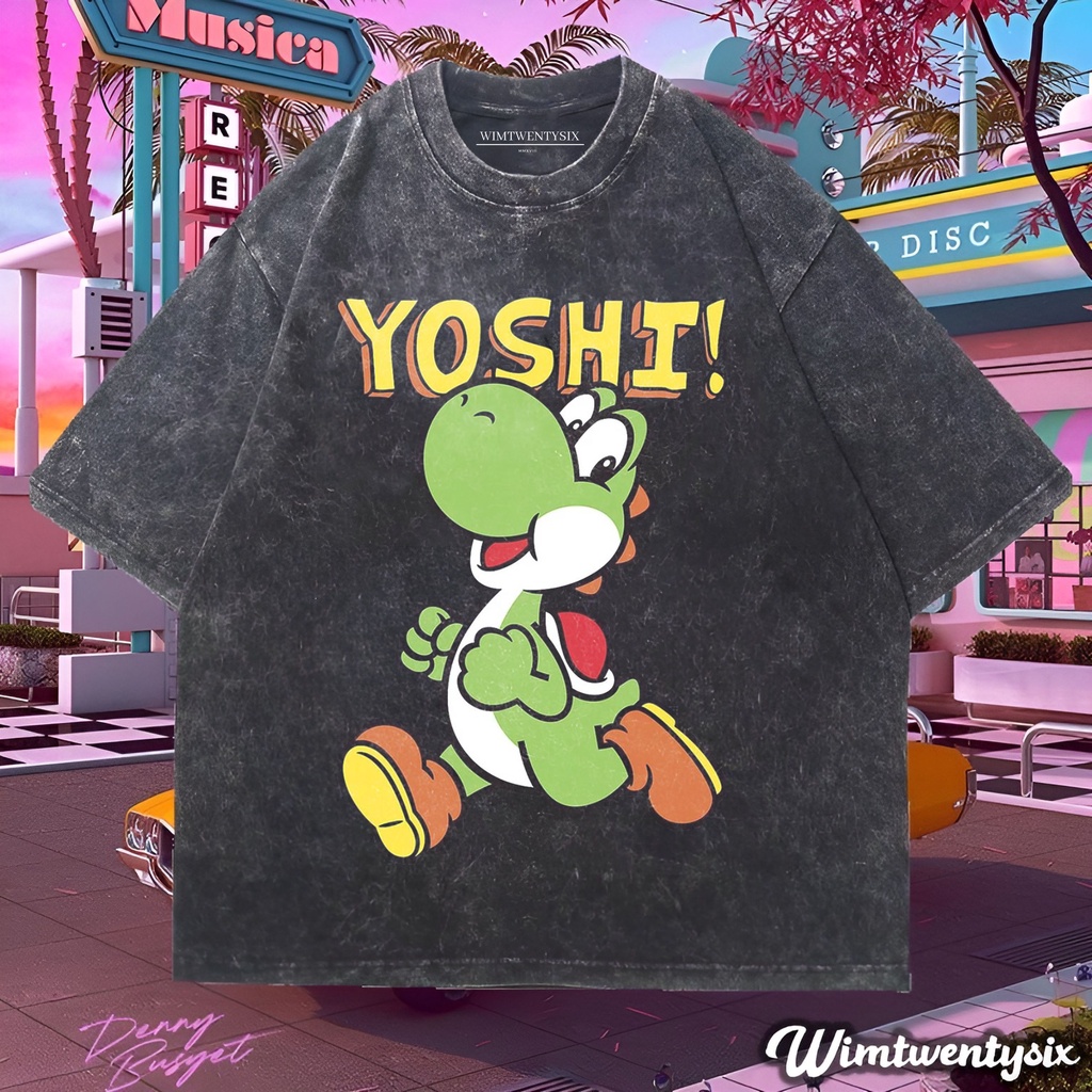 t-shirt oversized | kaos oversize | kaos washing | kaos mario yoshi