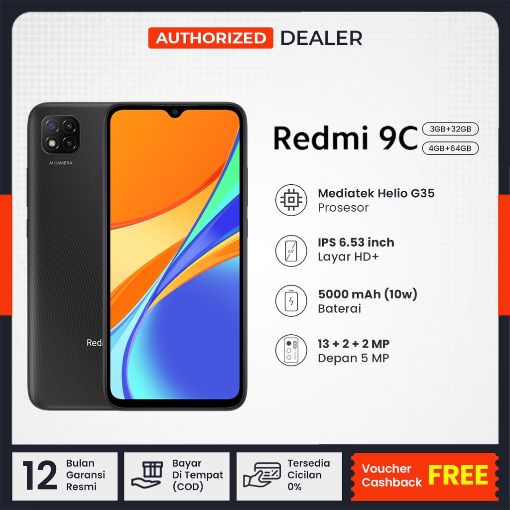 Xiaomi Redmi 9C (3GB/32GB) & (4GB/64GB) Garansi Resmi Gratis Aksessoris HP-3
