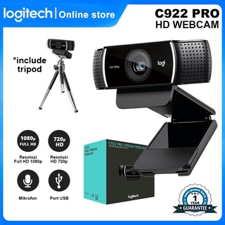 Webcam Logitech C922 Pro / C925e / Streamcam / C1000e Brio Web Camera Streaming Zoom Webcam With Microphone Full HD 1080P Video Auto Focus Web cam ORIGINAL GARANSI