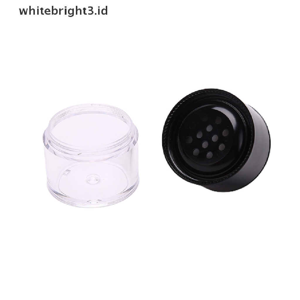 (whitebright3.id) 10g Botol Plastik Kosong Portable Dengan Puff Untuk Bedak Tabur