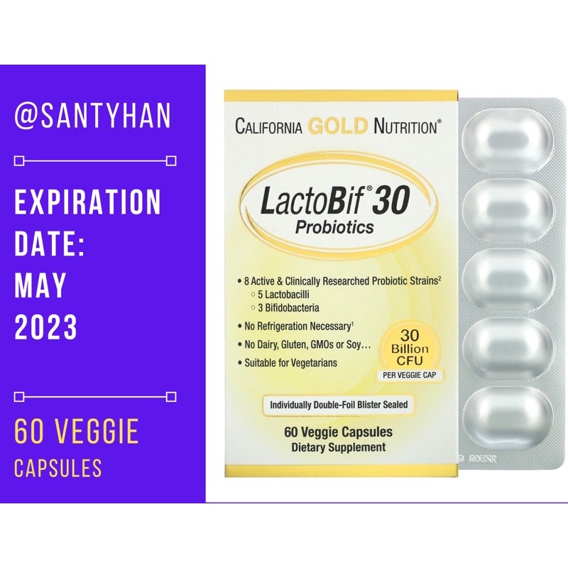 California Gold Nutrition Lactobif 30 billion cfu 60 veg caps
