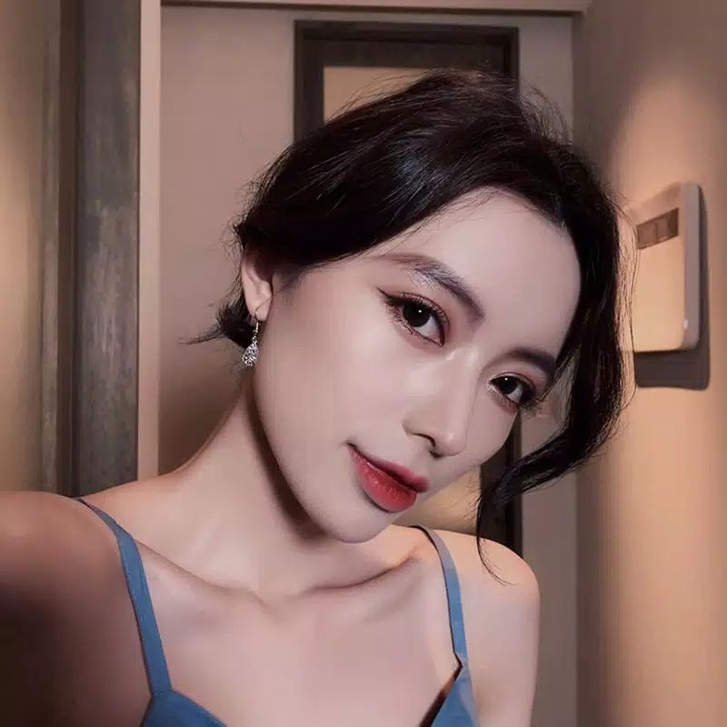 FerenHongXia anting gantung kristal zircon bentuk tetesan air gaya vintage alegan