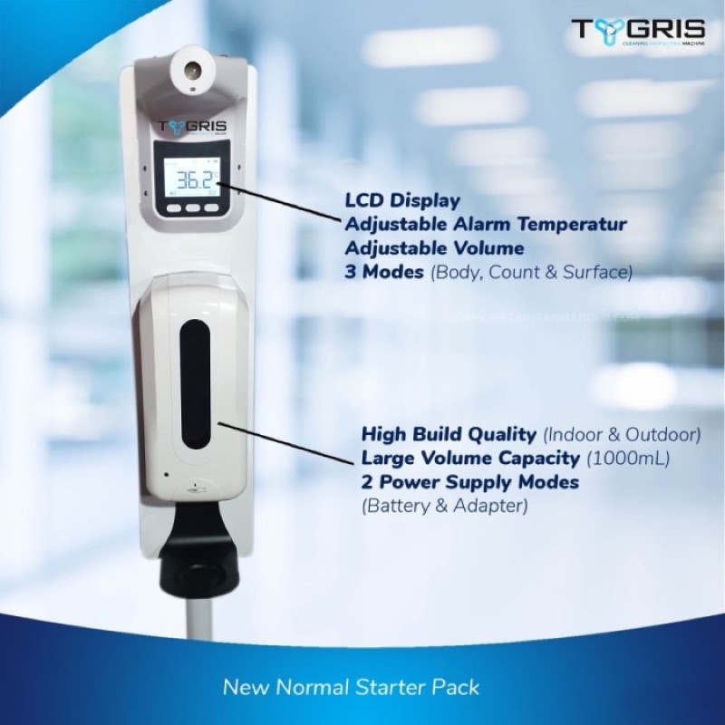 ALAT DISPENSER OTOMATIS HAND SANITIZER 1000 ML &amp; TERMOMETER INFRARED