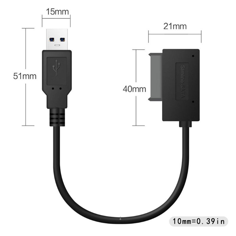 Cre Kabel Adapter Converter Usb 2.0 Mini Sata Ii 7 + 6 13pin Untuk Hard Disk Laptop / Cd / Dvd Rom