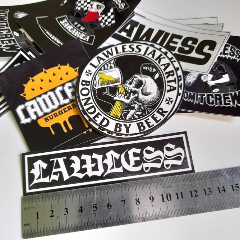 stiker lawless / lawless jakarta /stiker pack isi 6pcs / stiker lawles / stiker helm / stiker motor