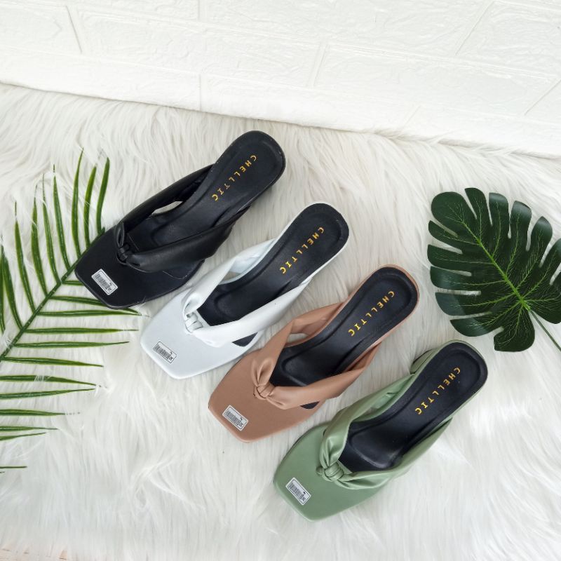 Heels jepit Wanita/Sandal Hak Tahu Pesta Casual