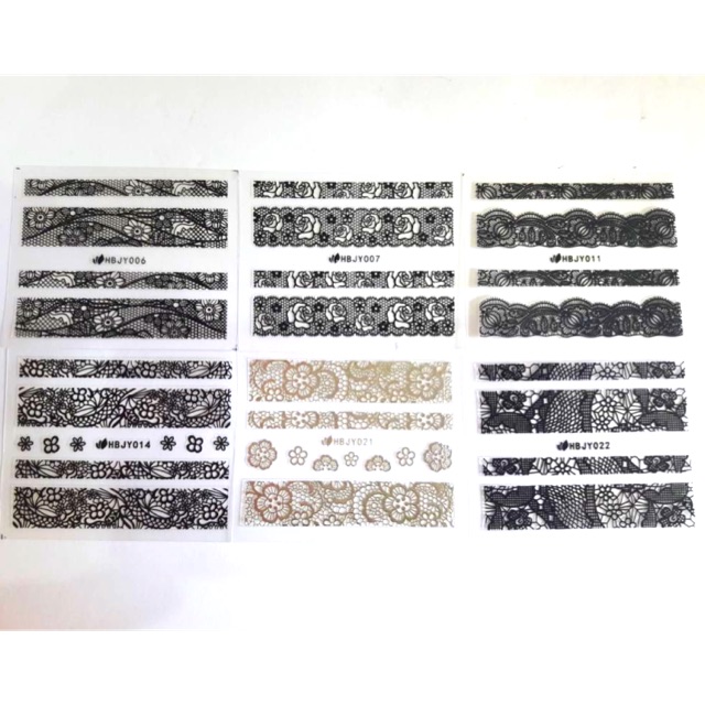 Nail Sticker Black 12pcs