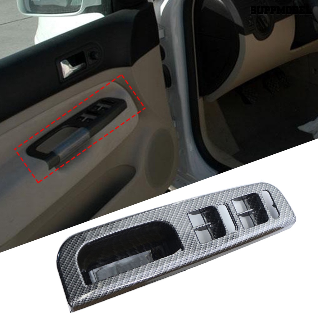 Suppmodel Panel Bezel Switch Jendela Mobil 3B Bahan Serat Karbon Tahan Air Anti Karat2867172E Untuk PASSAT B5 JETTA / Bora GOLF MK4 1998-2004 Driver Kanan