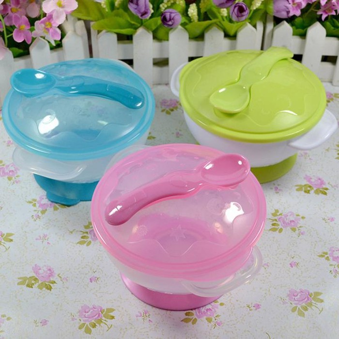 Suction Bowl Mangkok Bayi anti tumpah baby kids balita bonus sendok