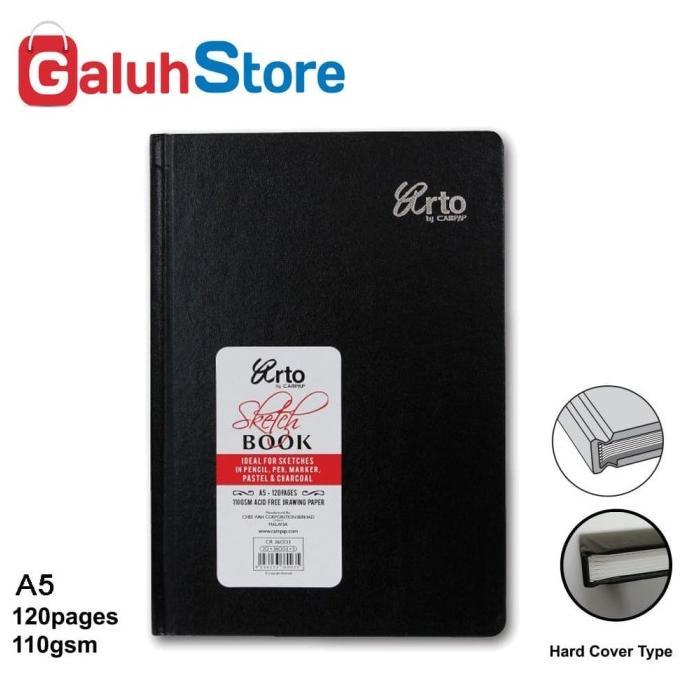 

PERALATAN MENGGAMBAR ARTO SKETCH BOOK / SKETSA / BUKU GAMBAR A5 HARD COVER 120 SHEETS PERALATAN