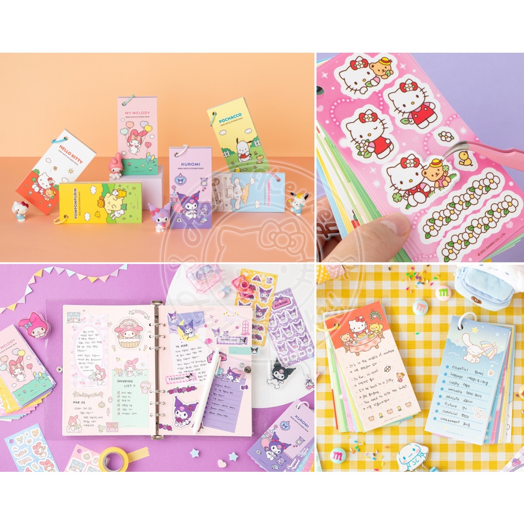 

stiker memo ring hello kitty melody cinnamoroll kuromi original sanrio