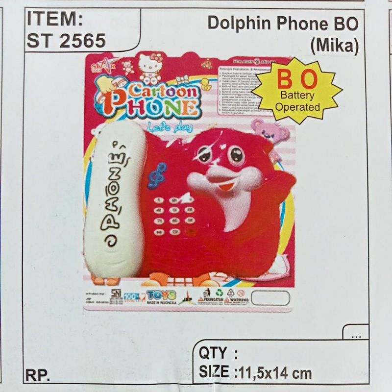 ST2565 Mainan Telepon Gagang Lumba Lumba Dolphin Phone 2565