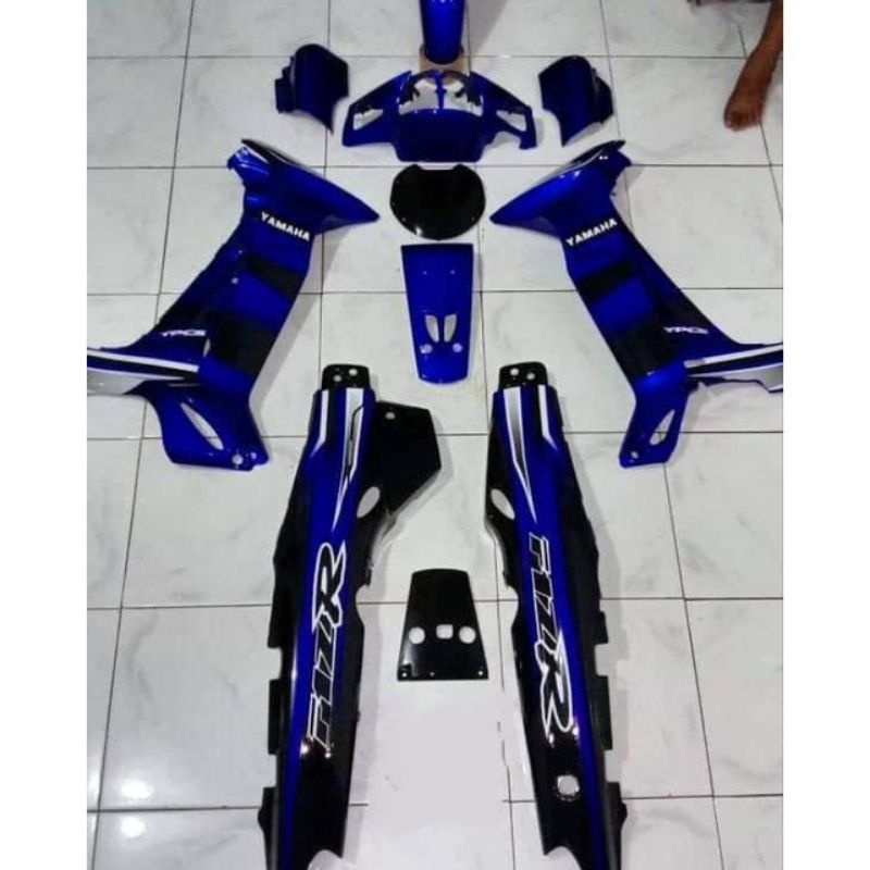 cover body full set fiz r biru hitam se biru hitam set visor batok yamaha fiz r fiz