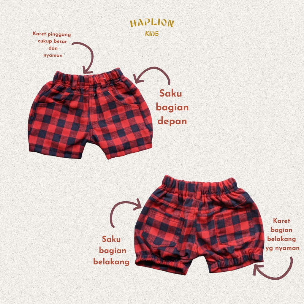 Celana Baby Pants Pendek Flanel Celpen Bayi 6 - 18 Bulan | Haplion Kidswear