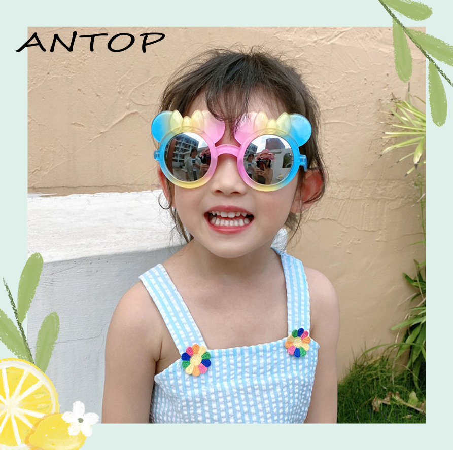 Kacamata Anak Laki-laki / Perempuan Lensa Flat Motif Kartun Gaya Korea ANTOP