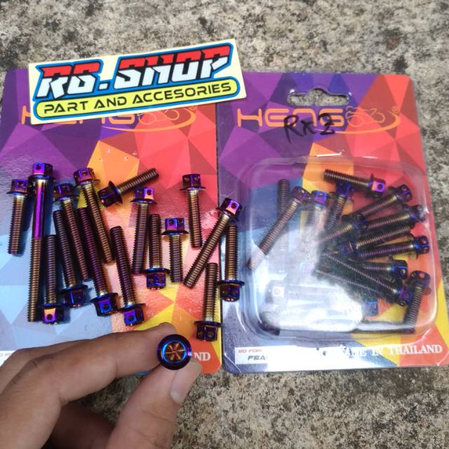 baut probolt blue flower bak blok mesin kopling rx king rxz kanan kiri ori original heng thailand