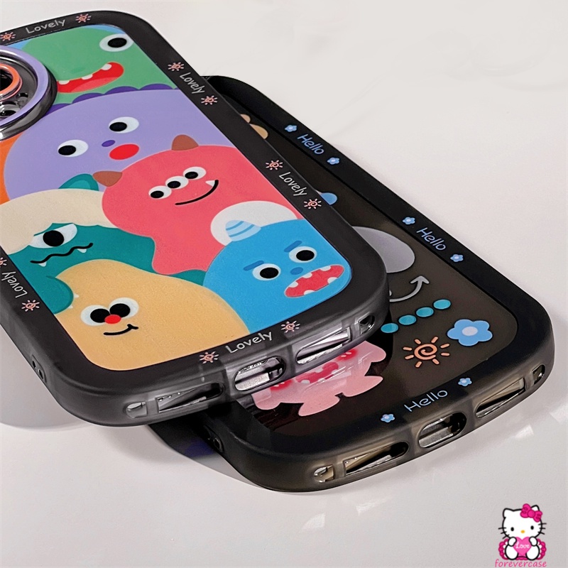 Soft Case TPU Motif Kartun Monster Kecil Warna-Warni Untuk iPhone 7 8 Plus XR X SE 2020 11 12 11 Pro MAX