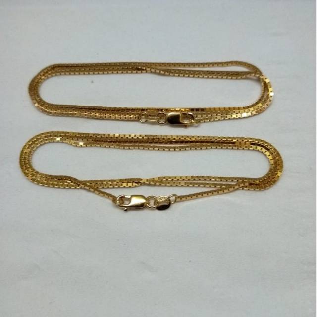 KALUNG PERAK ITALY KACA / PERAK 925 ROSE GOLD ( PJ 45cm ) KUALITAS IMPORT