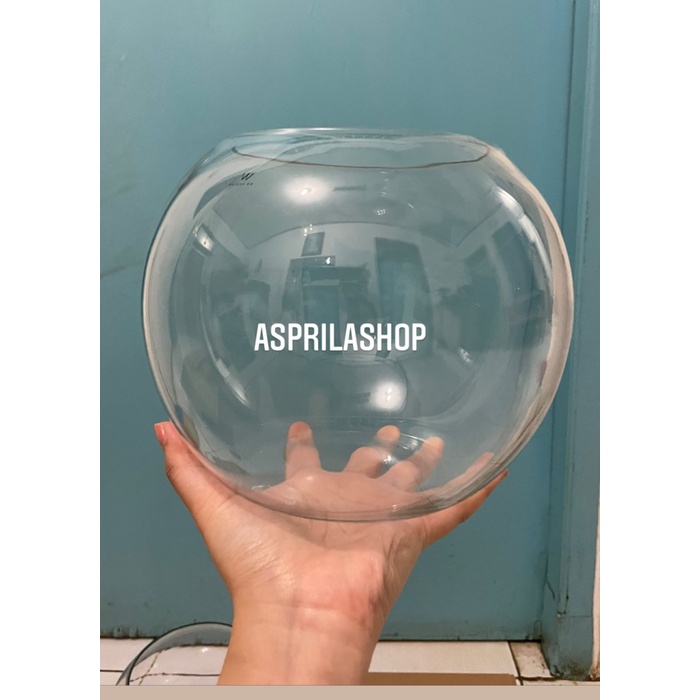 Mangkok Kaca - Aquarium Bowl Bulat Kaca Bening 4 Liter Lucu Ikean Hias Variasi Best