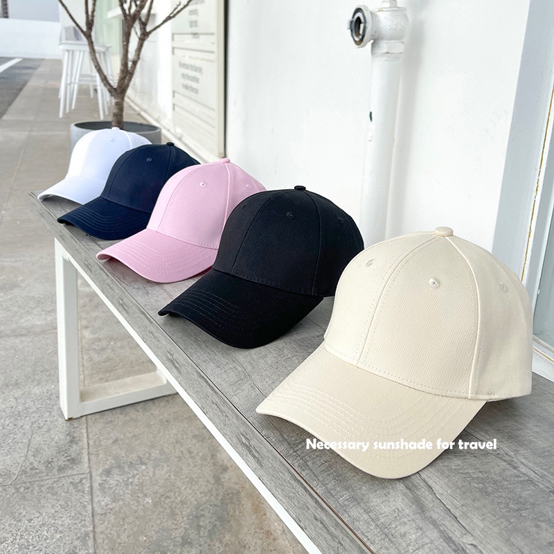 Topi Baseball Warna Polos Gaya Harajuku Untuk Olahraga