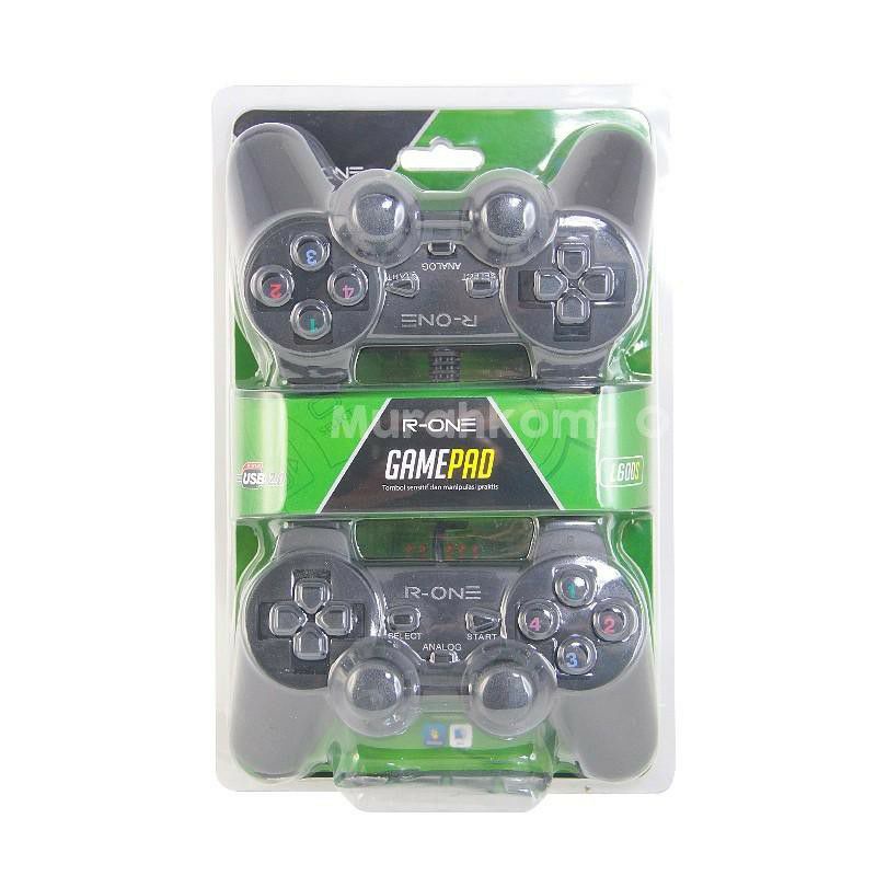 USB GAMEPAD DUAL DOUBLE CONTROLLER GETAR HITAM R-ONE JOYSTIK DOUBEL HITAM FOR PC LAPTOP NETBOOK