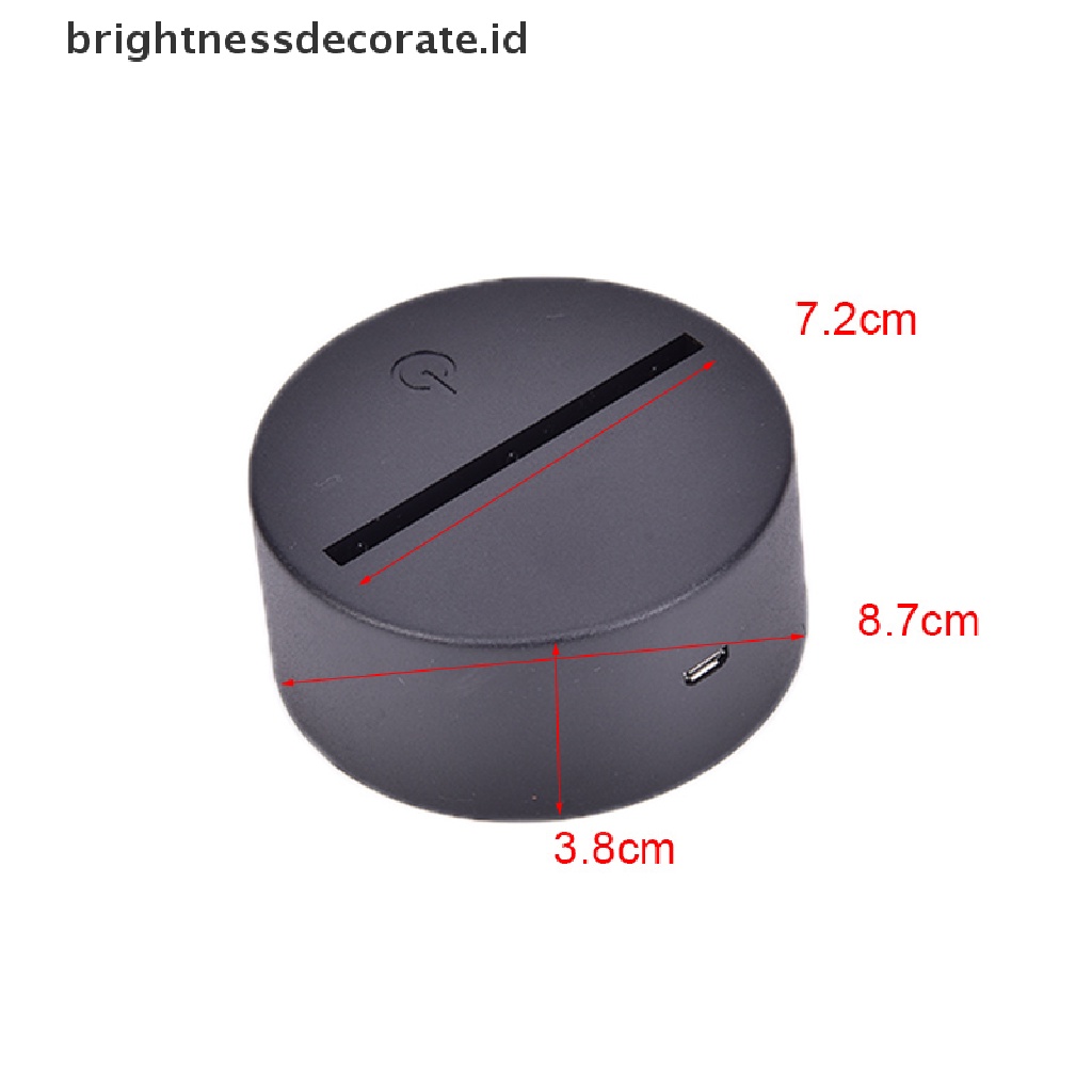 (birth) Base Lampu LED 3D 7 Warna Dengan Kabel USB