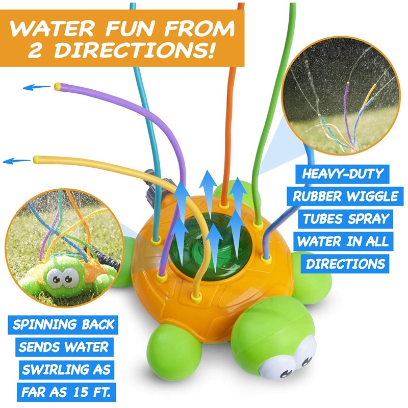 New Outdoor Water Spray Sprinkler for Kids - Backyard Spinning Turtle Ladybug Toy Splashing Fun for Summer Days- Attaches to Garden Hose