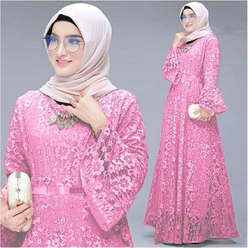 ELONAFASHION /MX YUNITA/MAXI GAMIS WANITA BAHAN BRUKAT
