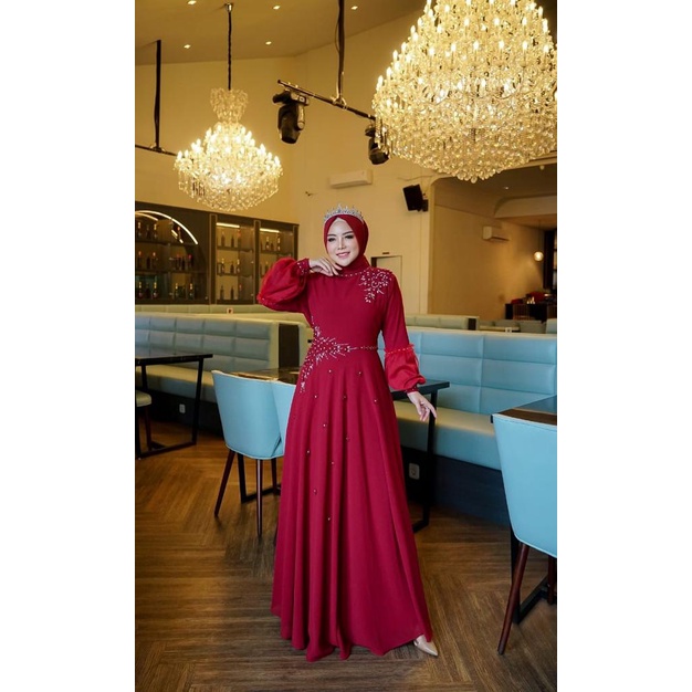 ARUMMY GOWN ORIGINAL GAVESHA GOWN AURA HIJAB GAMIS REMAJA DEWASA GAMIS PESTA TULLE BORDIR BEST SELLE
