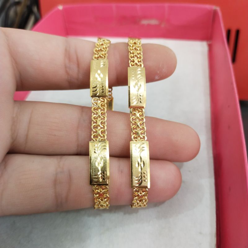 GELANG RANTAI PERAK 925 LAPIS MAS 24K