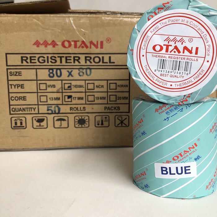 

Jual Kertas Thermal 80x80 otani blue/ black register roll Murah
