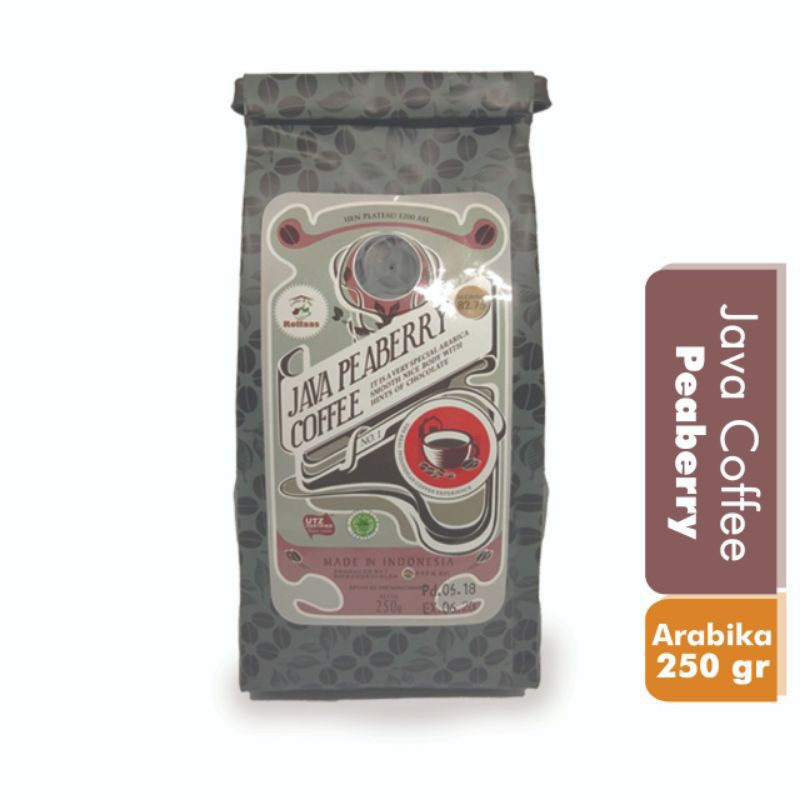 

rolas java coffe peaberry 250 gr - kopi biji