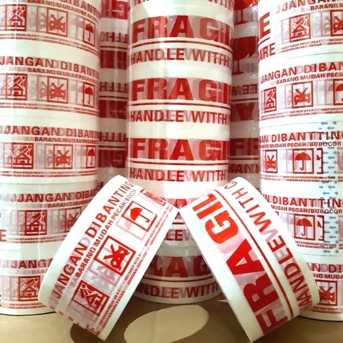 

LAKBAN FRAGILE PUTIH MURAH TEBAL 2"(48MM × 60Y)