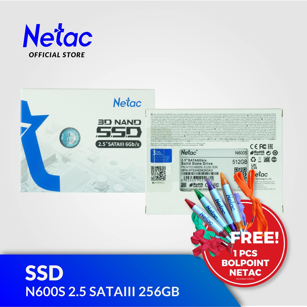 NETAC SSD N600S 256GB 2.5 INCH SATA III