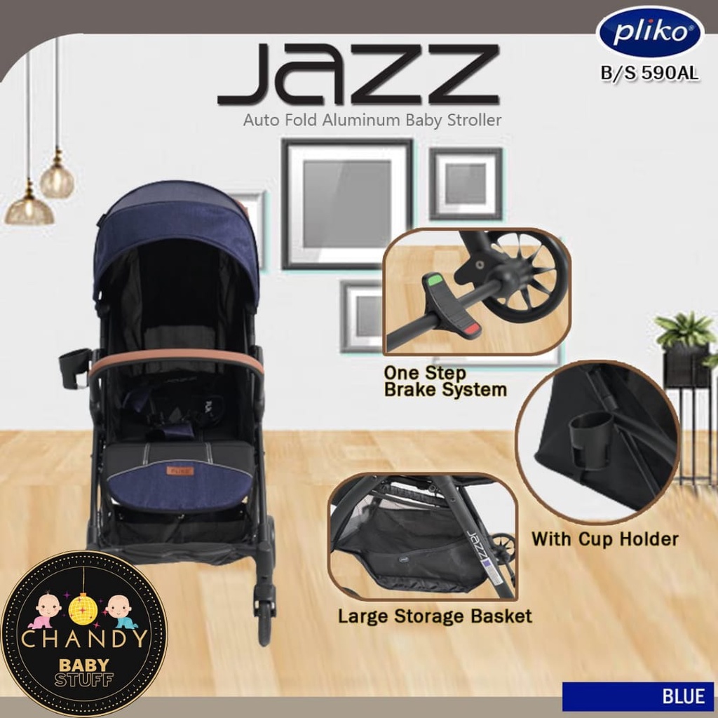 STROLLER BABY PLIKO JAZZ BS 590AL AUTO FOLD BISA LIPAT OTOMATIS CABIN SIZE