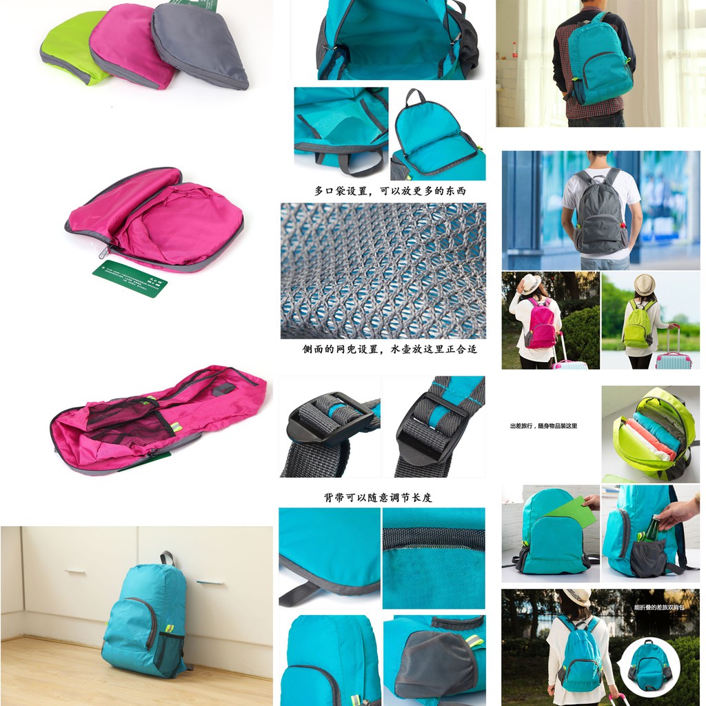 Tas Ransel Punggung Lipat Foldable Backpack Organizer Travel Bag Doky